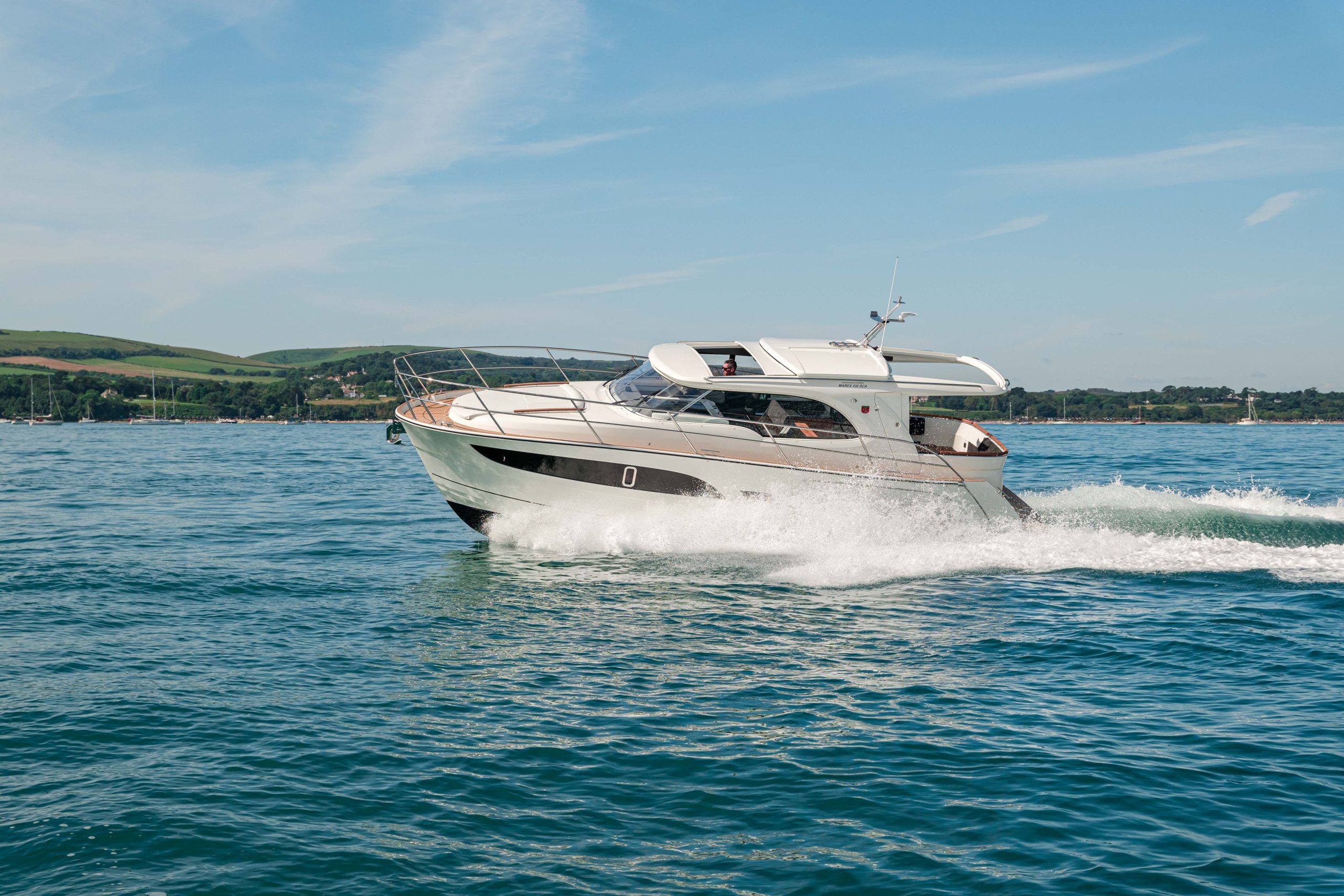 Boat moving fast on water